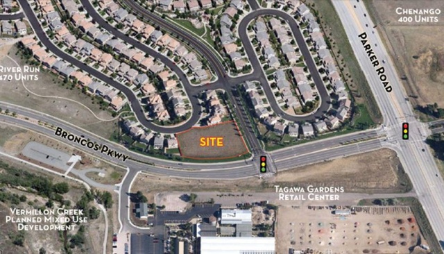 NWC Broncos pkwy & Cherokee Trail (1 block west of Parker Rd.)